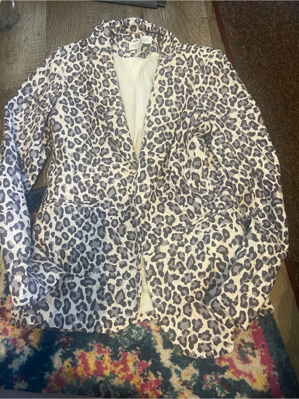 Rachel Zoe Leopard Print Women's Blazer Jacket - Neutral Tones